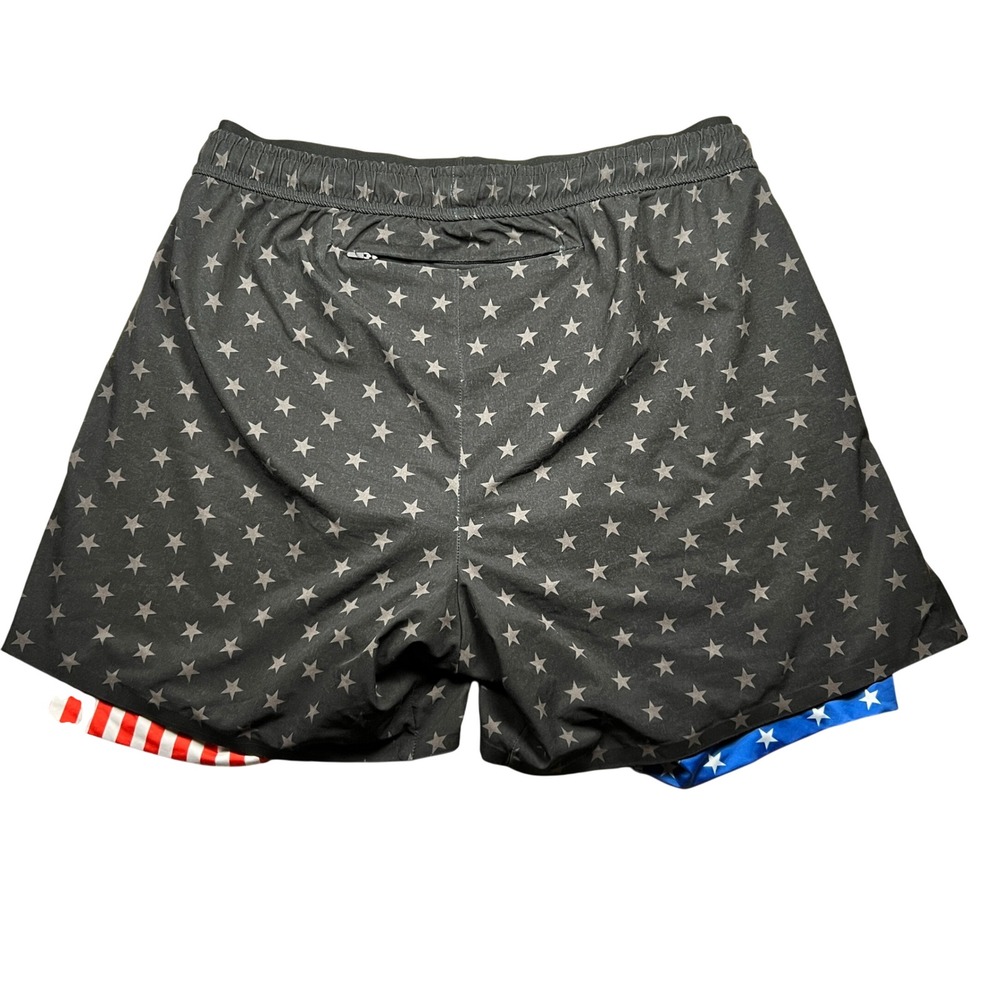 Chubbies Mens M The Danger Zones Shorts Black Stars Stripes 5.5" Inseam - Picture 2 of 8